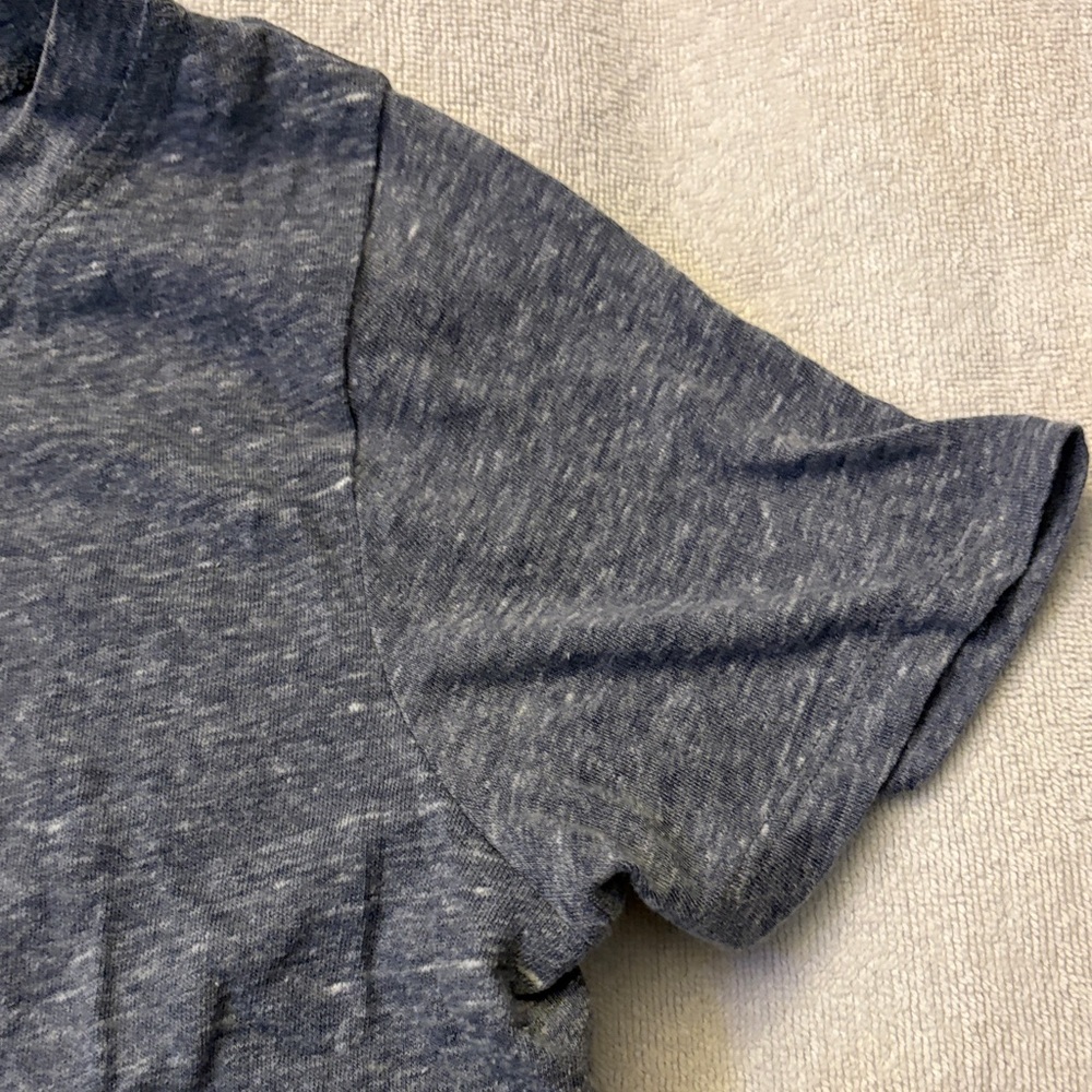 Free People Blue Tee with Black Lace Trim - Picture 5 of 6